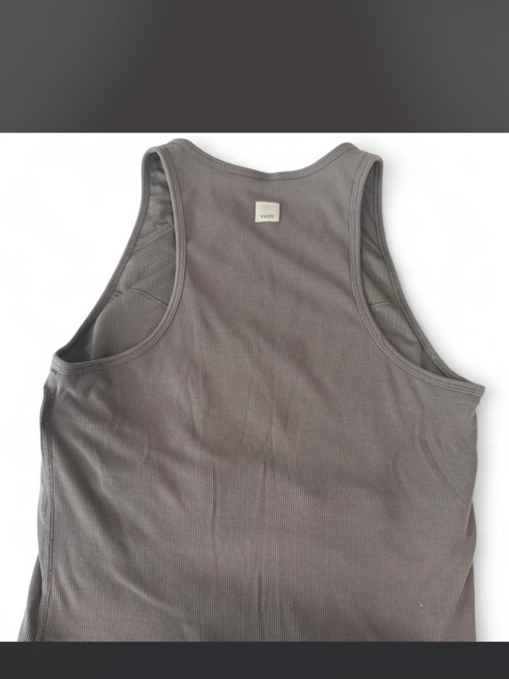 Vuori Women's Pose Plyo Ribbed Racerback Tank Top in Chia - Picture 4 of 5